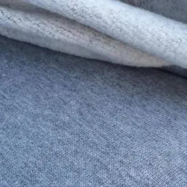 Grey-blue sweatshirt knit with a brushed inner layer showing